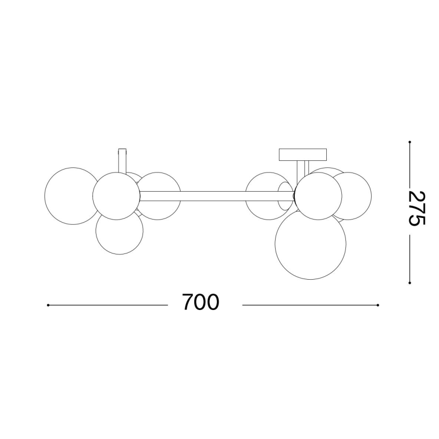 Ideal Lux - LED plafonski luster PERLAGE 10xG9/3W/230V pr. 70 cm zlatna/bela