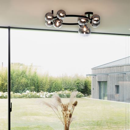 Ideal Lux - LED plafonski luster PERLAGE 10xG9/3W/230V Ø 70 cm crna/zadimljeno crna