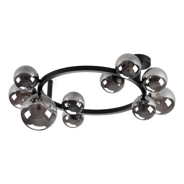 Ideal Lux - LED plafonski luster PERLAGE 10xG9/3W/230V Ø 70 cm crna/zadimljeno crna