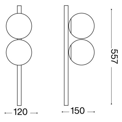 Ideal Lux - LED plafonsko svetlo BINOMIO 2xG9/3W/230V belo
