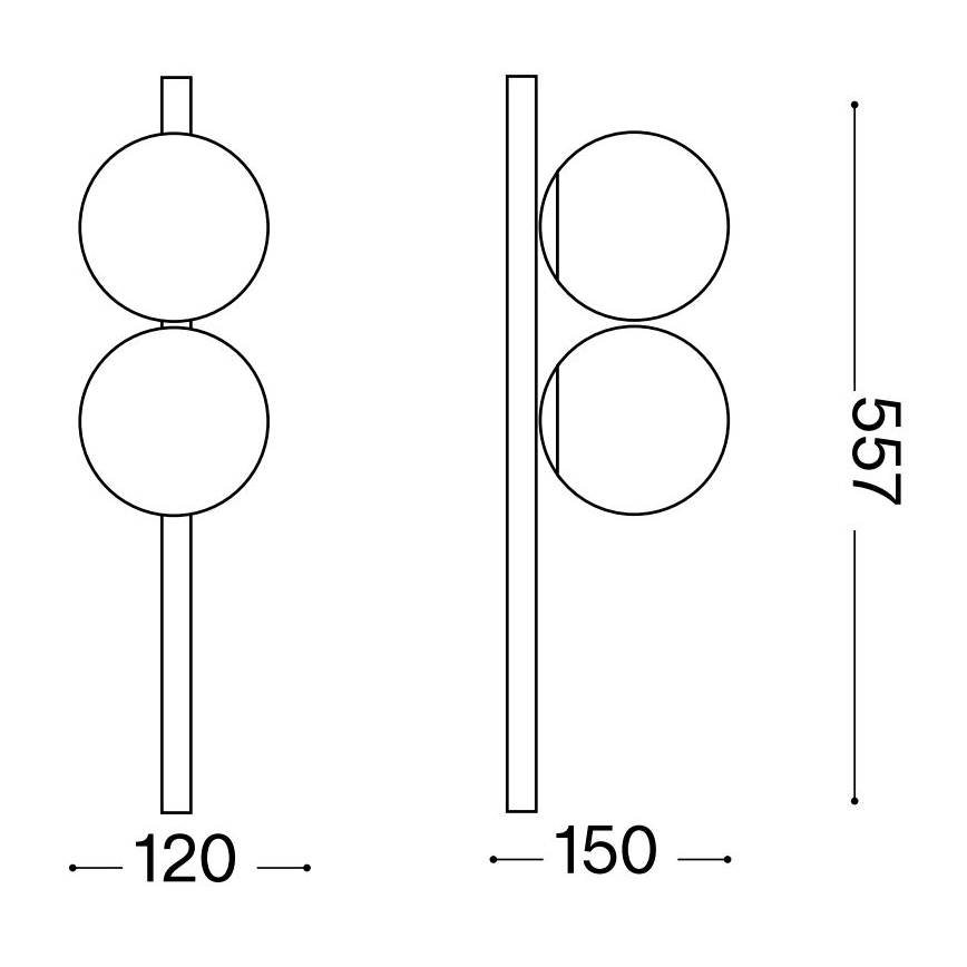 Ideal Lux - LED plafonsko svetlo BINOMIO 2xG9/3W/230V belo