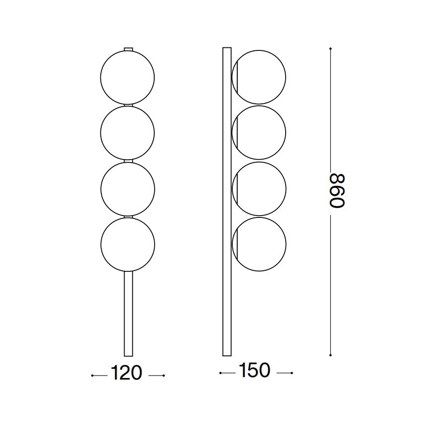 Ideal Lux - LED plafonsko svetlo BINOMIO 4xG9/3W/230V crno