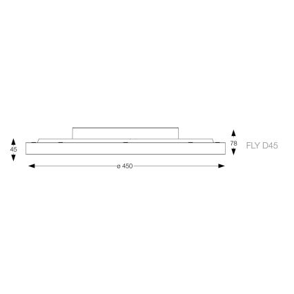 Ideal Lux - LED plafonsko svetlo FLY LED/26W/230V 2700K Ø 45 cm CRI 90 IP40 crna
