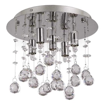 Ideal Lux - LED plafonsko svetlo MOONLIGHT sa kristalima 5xG9/3W/230V prečnik 26 cm sjajni hrom