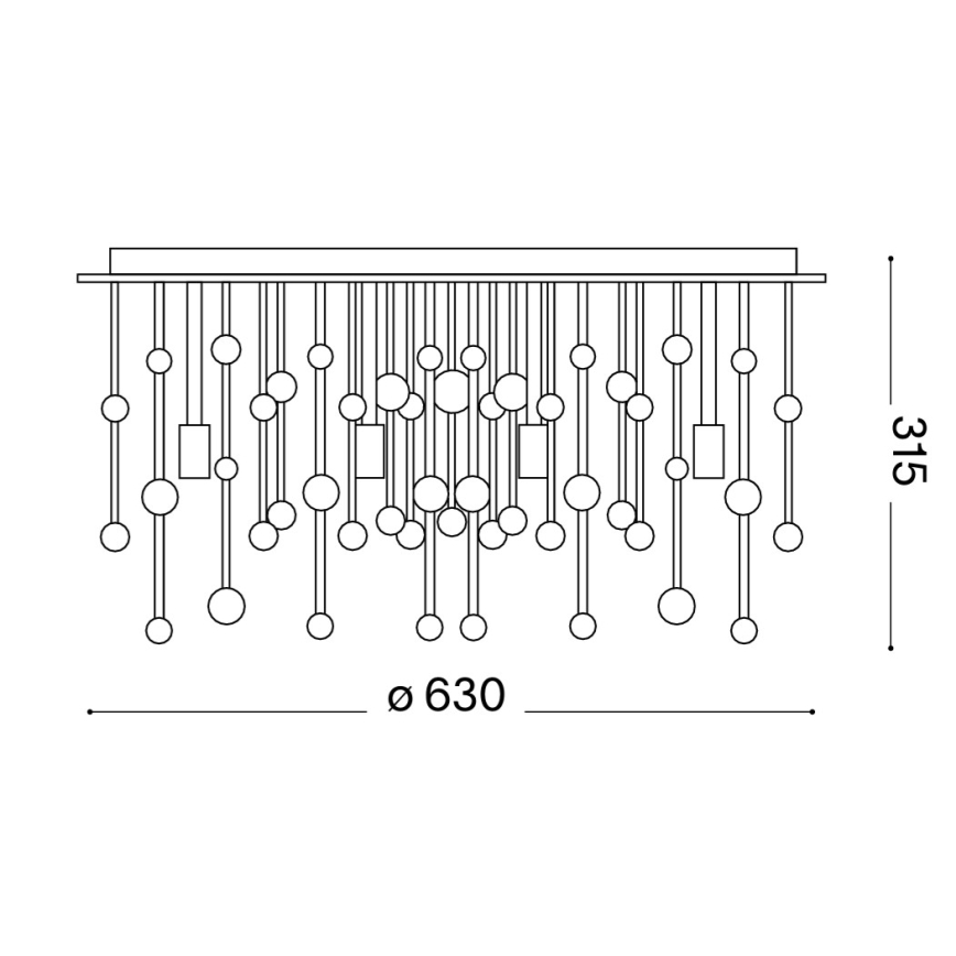 Ideal Lux - LED plafonsko svetlo NEVE 12xG9/3W/230V prečnik 63 cm sjajni hrom