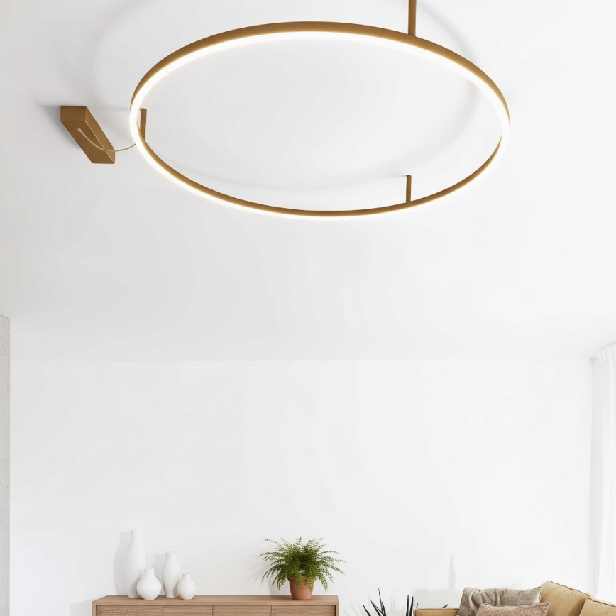 Ideal Lux - LED stropna lampa ORACLE SLIM LED/29W/230V 3000K CRI 90 prečnik 50 cm zlatna