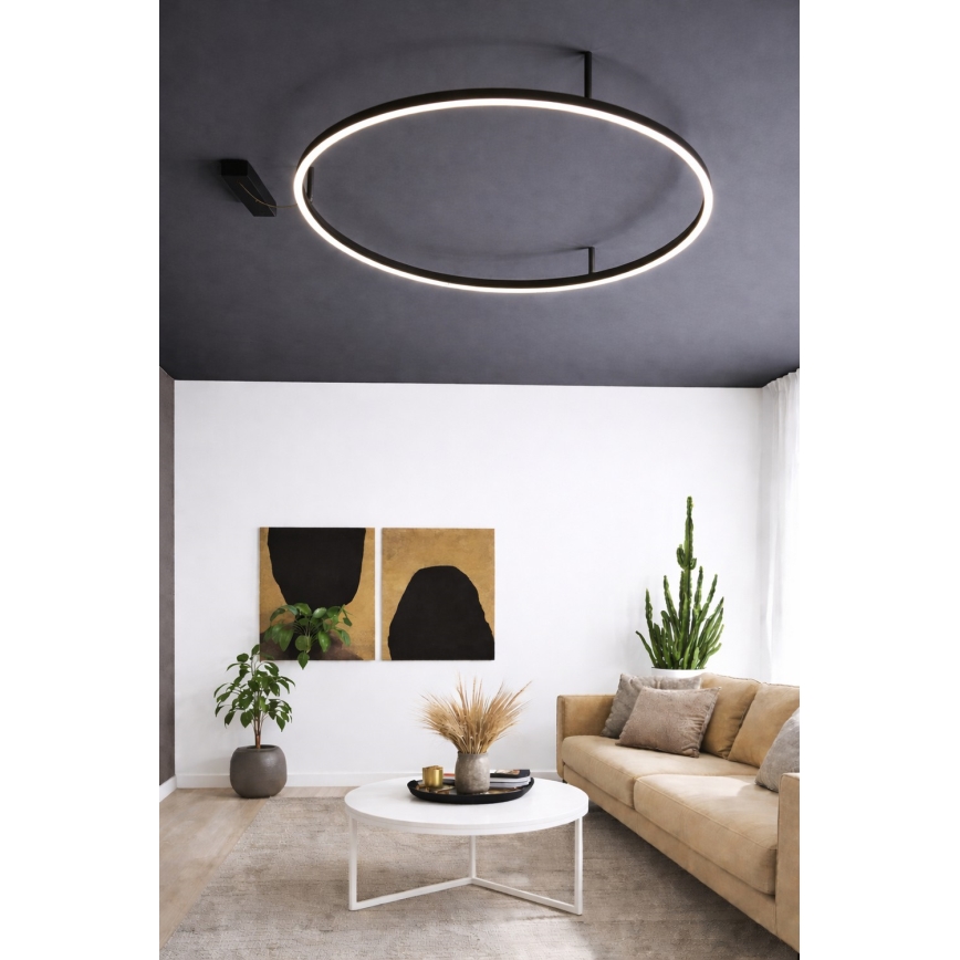 Ideal Lux - LED stropna svetiljka ORACLE SLIM LED/37W/230V 2700K CRI 90 prečnik 70 cm crna