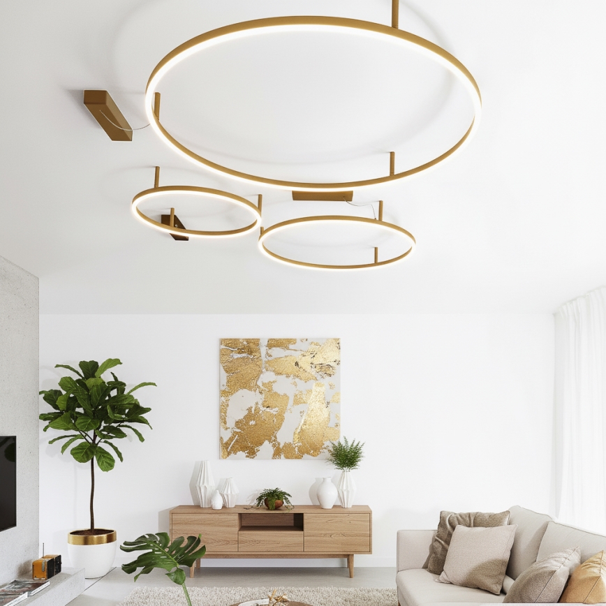 Ideal Lux - LED plafonsko svetlo ORACLE SLIM LED/37W/230V 3000K CRI 90 Ø 70 cm zlatno