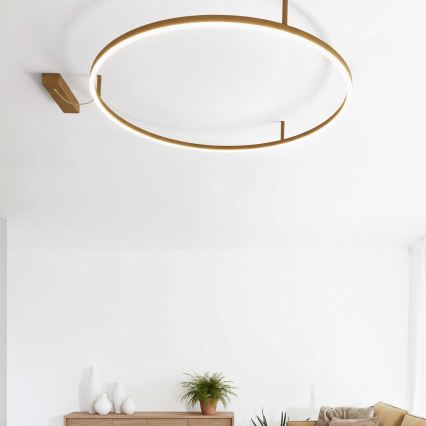 Ideal Lux - LED plafonsko svetlo ORACLE SLIM LED/37W/230V 4000K CRI 90 Ø 70 cm zlatna