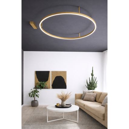 Ideal Lux - LED plafonsko svetlo ORACLE SLIM LED/37W/230V 3000K CRI 90 prečnik 70 cm zlatna