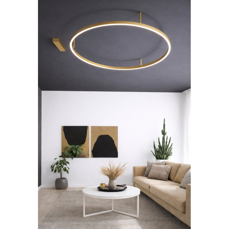 Ideal Lux - LED plafonsko svetlo ORACLE SLIM LED/37W/230V 3000K CRI 90 prečnik 70 cm zlatna