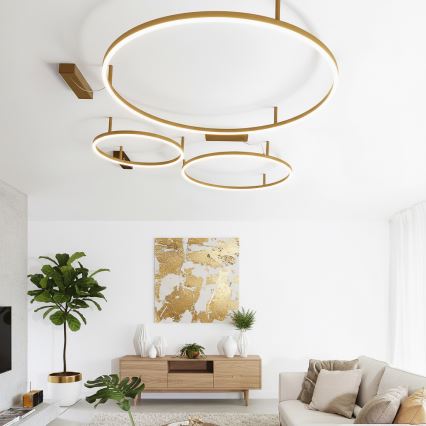 Ideal Lux - LED plafonsko svetlo ORACLE SLIM LED/37W/230V 3000K CRI 90 prečnik 70 cm zlatna