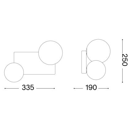 Ideal Lux - LED plafonsko svetlo PENTA 2xG9/3W/230V zlatna