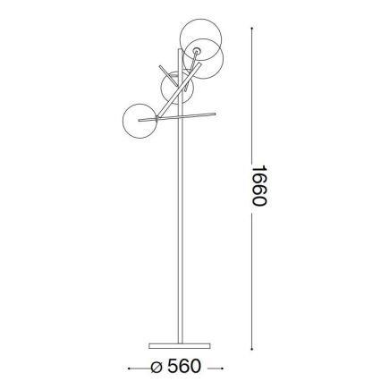 Ideal Lux - LED podna lampa EQUINOXE 4xG4/2W/230V sjajni hrom/prozirno staklo
