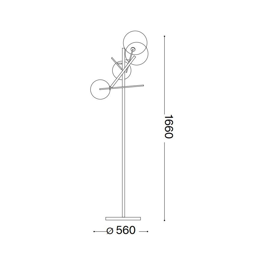 Ideal Lux - LED podna lampa EQUINOXE 4xG4/2W/230V sjajni hrom/prozirno staklo
