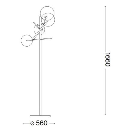 Ideal Lux - LED podna lampa EQUINOXE 4xG4/2W/230V sjajni hrom/prozirno staklo