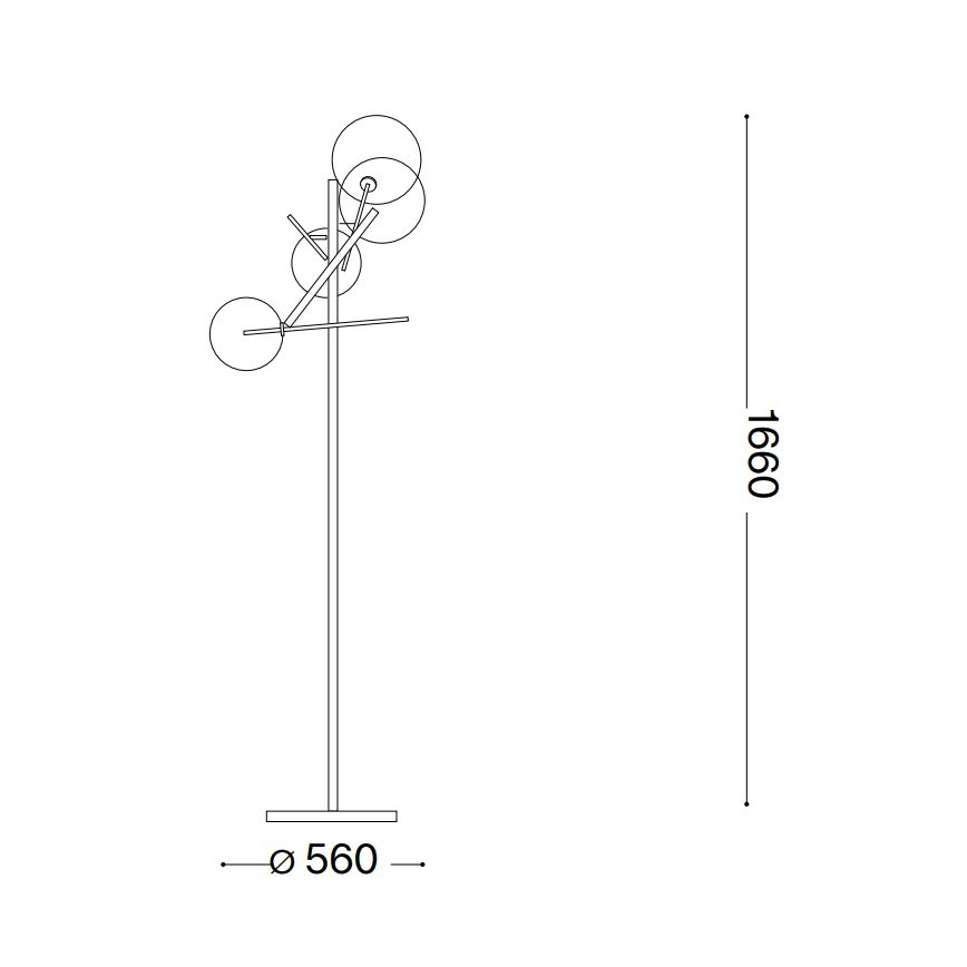 Ideal Lux - LED podna lampa EQUINOXE 4xG4/2W/230V sjajni hrom/prozirno staklo