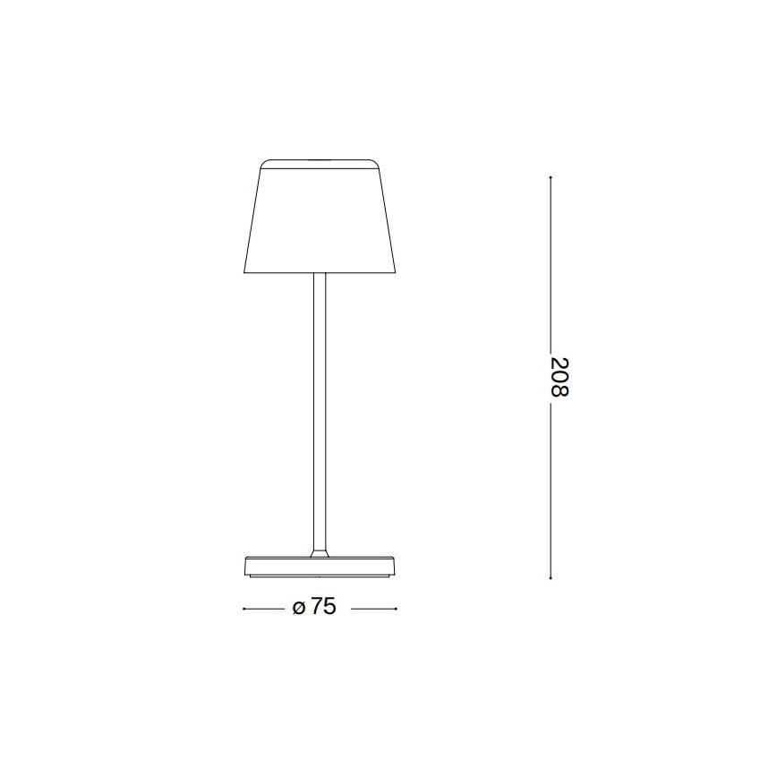 Ideal Lux - LED prigušiva dodirna spoljašnja stona lampa CUTE LED/2,5W/3,7V 3000 mAh USB 2200-2700K IP65 bela