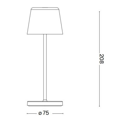 Ideal Lux - LED prigušiva dodirna spoljašnja stona lampa CUTE LED/2,5W/3,7V USB 2200-2700K IP65 crna