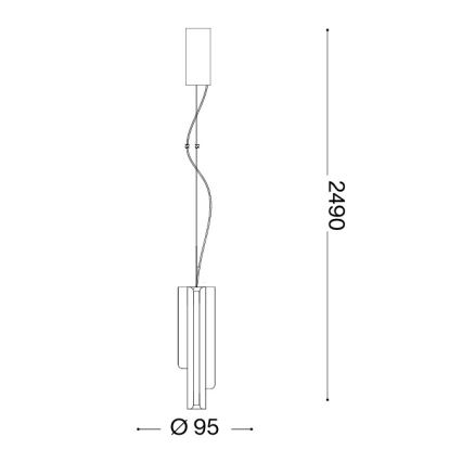 Ideal Lux - LED prigušiva luster na sajli DORICA 3xLED/9W/230V CRI 90 prečnik 9,5 cm mesing