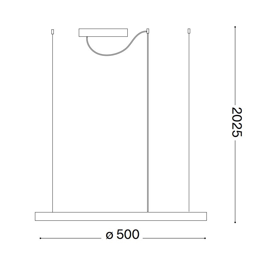 Ideal Lux - LED prigušiva luster na sajli ORACLE SLIM LED/28W/230V 4000K preč. 50 cm CRI 90 bela