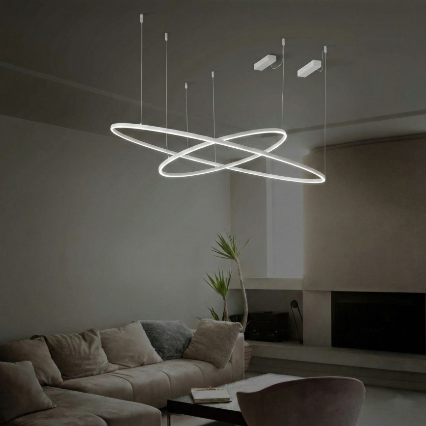 Ideal Lux - LED prigušiva luster na sajli ORACLE SLIM LED/40W/230V 4000K prečnik 70 cm CRI 90 bela