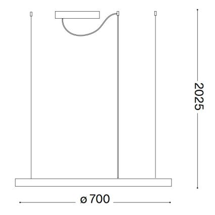 Ideal Lux - LED prigušiva luster na sajli ORACLE SLIM LED/40W/230V 4000K prečnik 70 cm CRI 90 bela