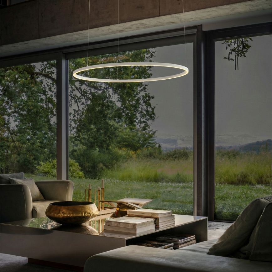 Ideal Lux - LED prigušiva luster na sajli ORACLE SLIM LED/42W/230V 4000K prečnik 90 cm CRI 90 bela