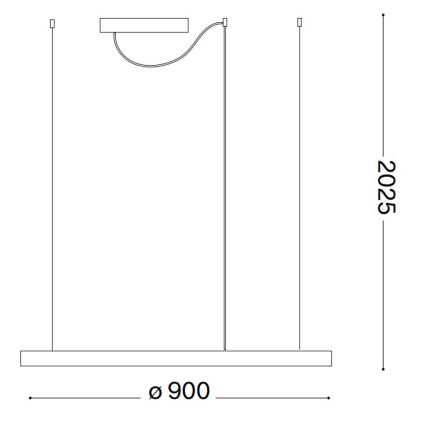 Ideal Lux - LED prigušiva luster na sajli ORACLE SLIM LED/42W/230V 4000K prečnik 90 cm CRI 90 crna