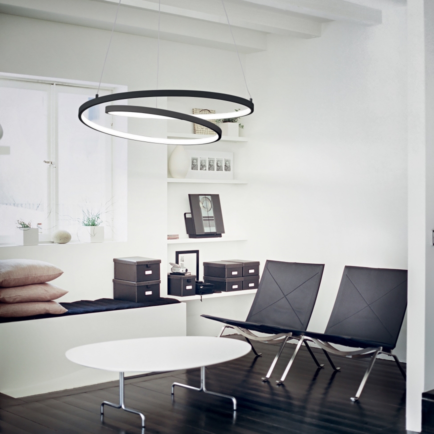 Ideal Lux - LED prigušiva luster na sajli OZ LED/48W/230V Ø 60 cm CRI 90 crna