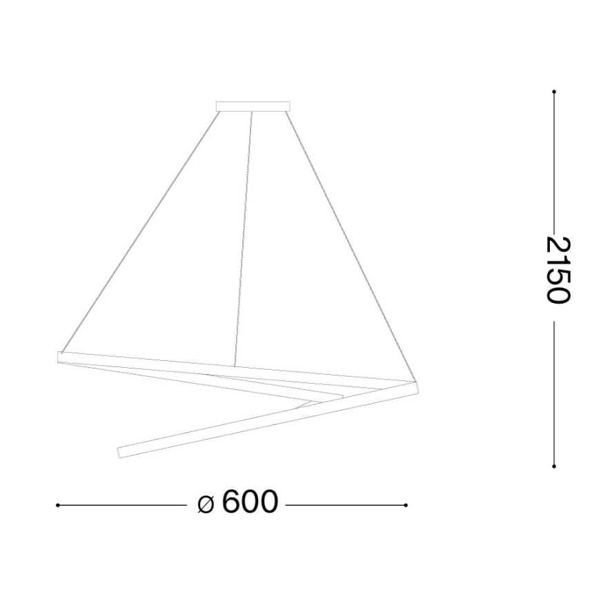 Ideal Lux - LED prigušiva luster na sajli OZ LED/48W/230V Ø 60 cm CRI 90 crna