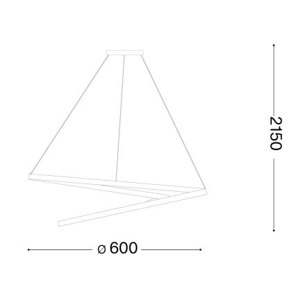 Ideal Lux - LED prigušiva luster na sajli OZ LED/48W/230V pr. 60 cm CRI 90 zlatna