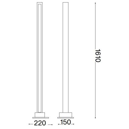Ideal Lux - LED prigušiva podna lampa CRAFT LED/26W/230V CRI 90 bukva