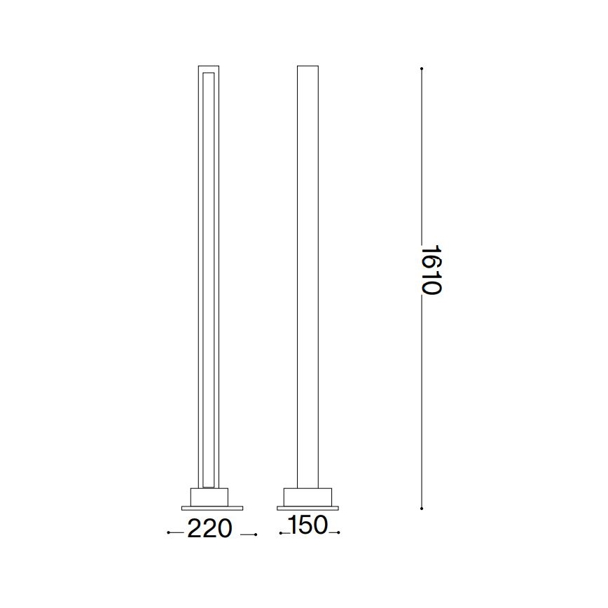 Ideal Lux - LED prigušiva podna lampa CRAFT LED/26W/230V CRI 90 bukva