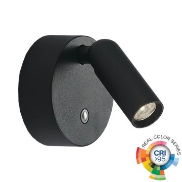 Ideal Lux - LED prigušiva punjiva dodirna zidna spot lampa BEAN LED/3W/5V CRI 95 crna