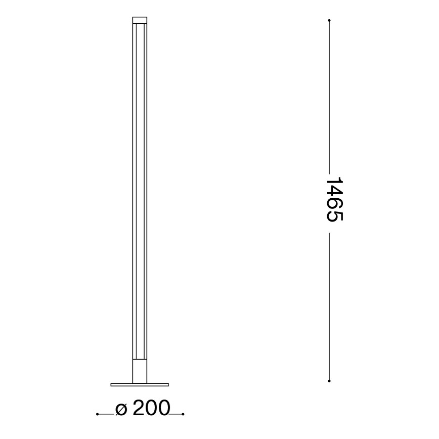 Ideal Lux - LED prigušiva stajaća lampa YOKO LED/16W/230V CRI 90 crna