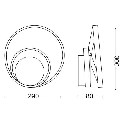 Ideal Lux - LED prigušiva zidna svetiljka OZ LED/28W/230V CRI 90 crna
