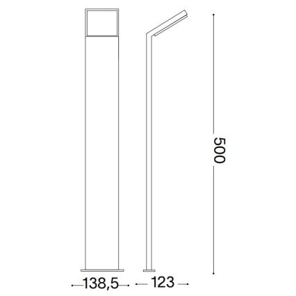Ideal Lux - LED spoljašnja lampa STYLE LED/8,5W/230V 4000K 50 cm CRI 90 IP54 crna