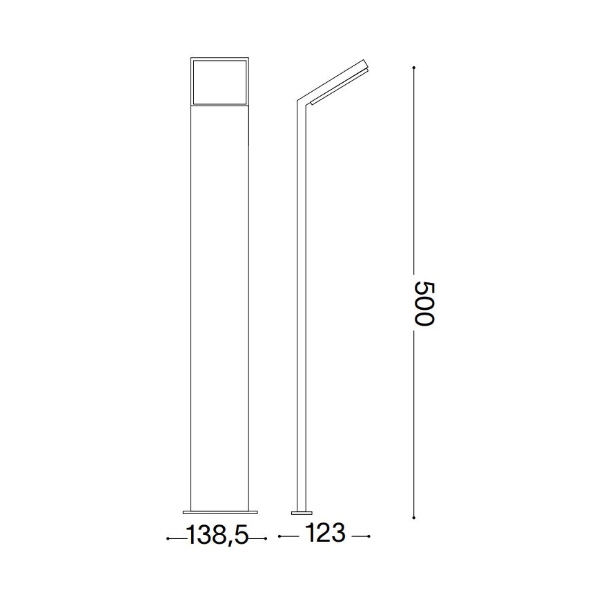 Ideal Lux - LED spoljašnja lampa STYLE LED/8,5W/230V 4000K 50 cm CRI 90 IP54 crna