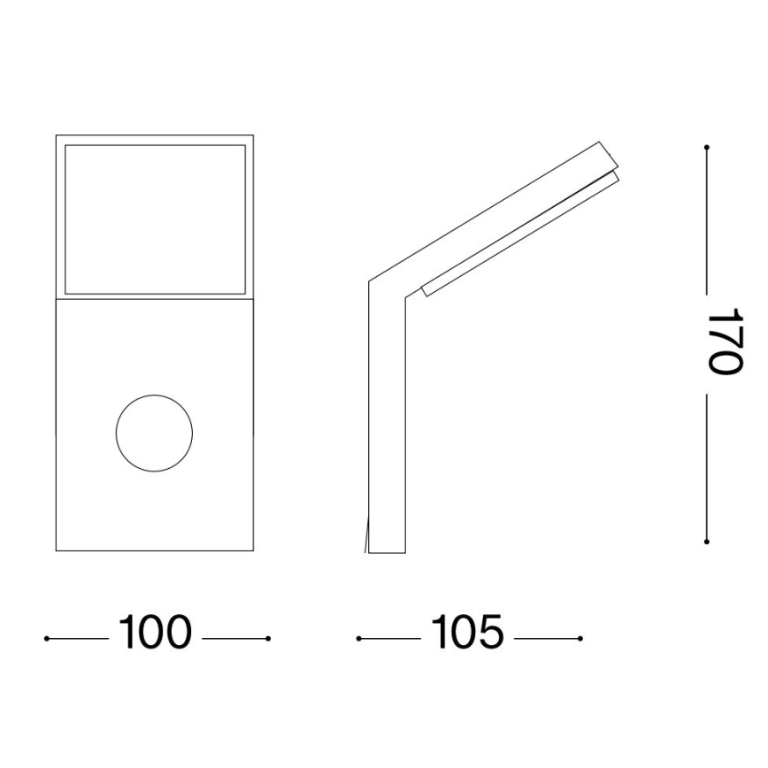 Ideal Lux - LED spoljašnje svetlo sa senzorom STYLE LED/9W/230V 4000K CRI 90 IP54 antracit