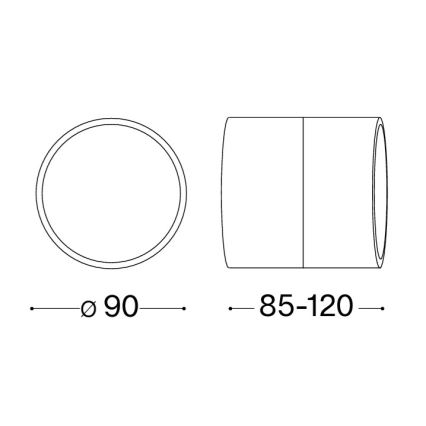 Ideal Lux - LED spoljašnje zidno svetlo OMEGA LED/7W/230V CRI 90 IP54 crna