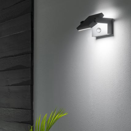 Ideal Lux - LED spoljašnja zidna svetiljka sa senzorom SWIPE LED/21W/230V CRI 90 IP54 antracitna