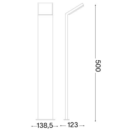 Ideal Lux - LED spoljna lampa STYLE LED/8,5W/230V 3000K 50 cm CRI 90 IP54 braon