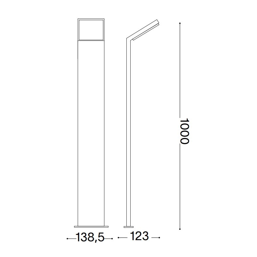 Ideal Lux- LED spoljna lampa STYLE LED/8,5W/230V 4000K 100 cm CRI 90 IP54 crna