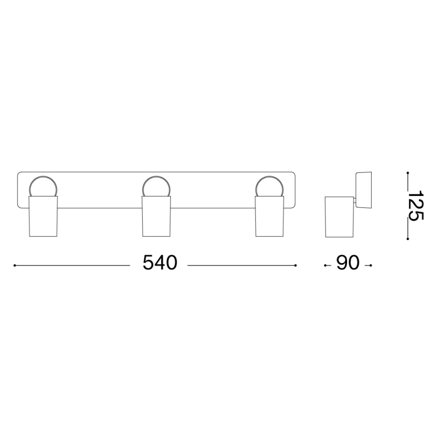 Ideal Lux - LED spot svetiljka RUDY 3xGU10/7W/230V CRI 90 crna