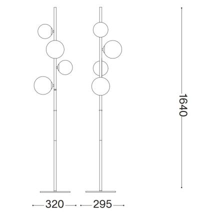Ideal Lux - LED podna lampa PERLAGE 4xG9/3W/230V zlatna/zadimljena bež