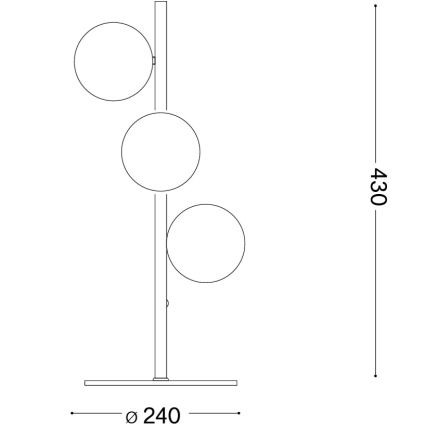 Ideal Lux - LED stona lampa PERLAGE 3xG9/3W/230V zlatna/zadimljena bež