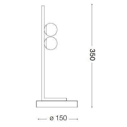Ideal Lux - LED stona lampa PING PONG 2xLED/3W/230V CRI 90 crna