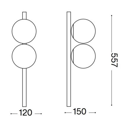 Ideal Lux - LED stropna svetiljka BINOMIO 2xG9/3W/230V zlatna