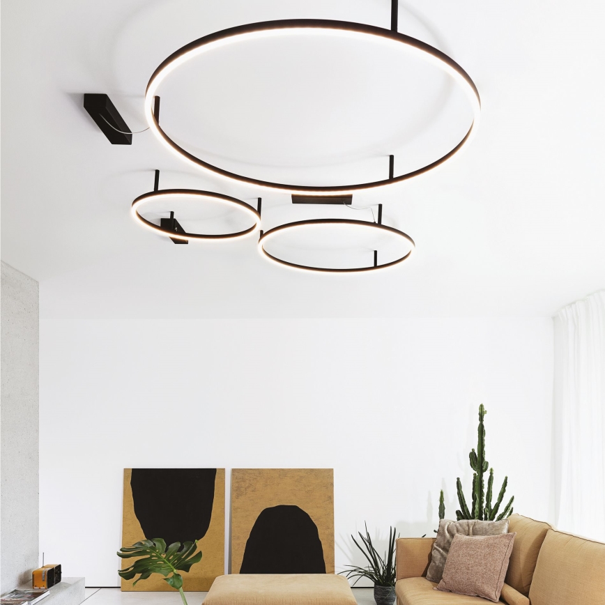 Ideal Lux - LED stropno svetlo ORACLE S LED/53W/230V 2700K prečnik 90 cm crno